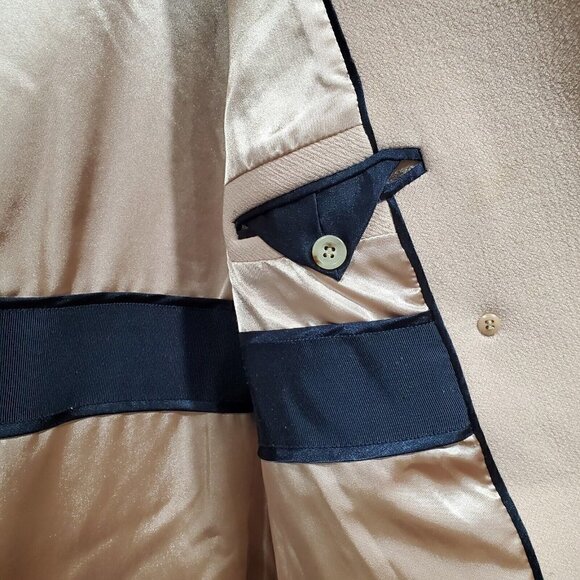 J. Crew Arianna Dusty Pink w/ Navy Collar Contrast TopCoat Wool Blend Size 10 - Picture 10 of 16